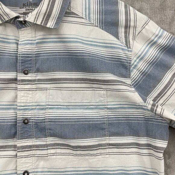 Kuhl Intriguer Shirt Snap Front Short Sleeve Striped Hiking Shirt - Picture 4 of 13